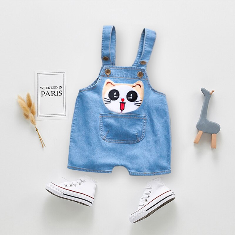 Diimuu Zomer Kids Baby Meisjes Overalls Kleding Toevallige Denim Kind Mode Jeans Korte Broek Kleding