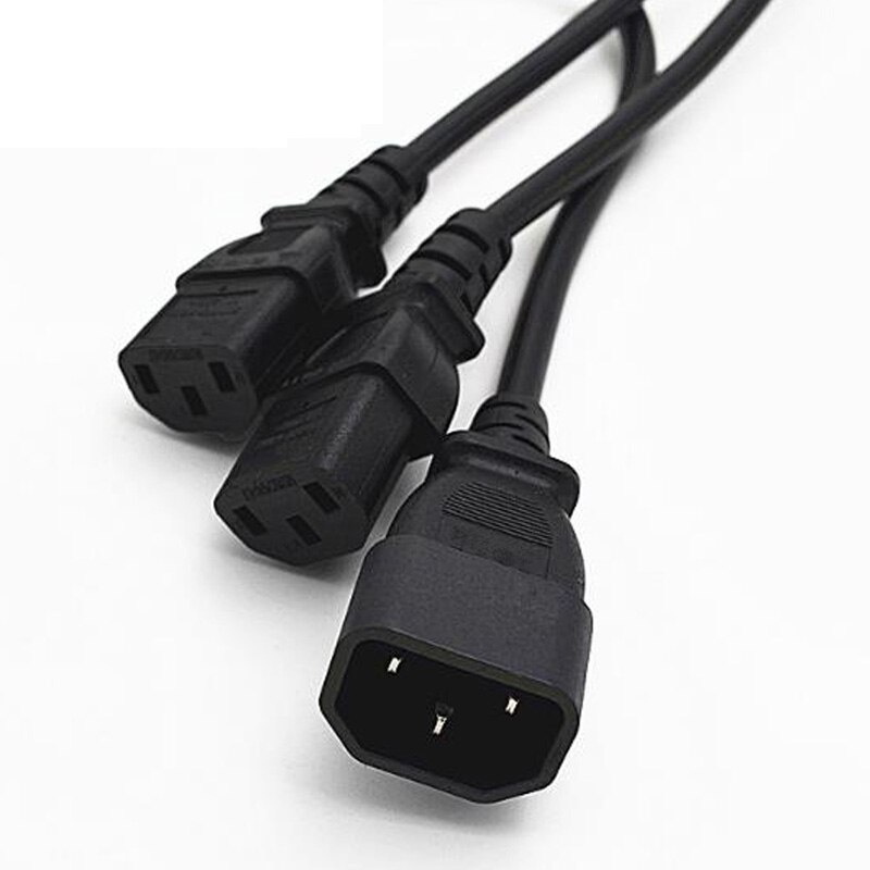 Black 2.0M male C14 TO C13 female transfer extension power cable one sub-two UPS PDU chassis interface server power cord
