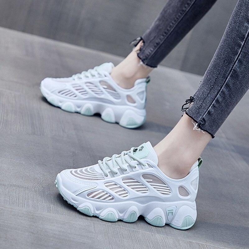 Frauen Schuhe Tennis Weibliche Modis lässig Sneaker Alle-Spiel verstopft Plattform runden Zehe Halbschuhe Pelz Keil Korb