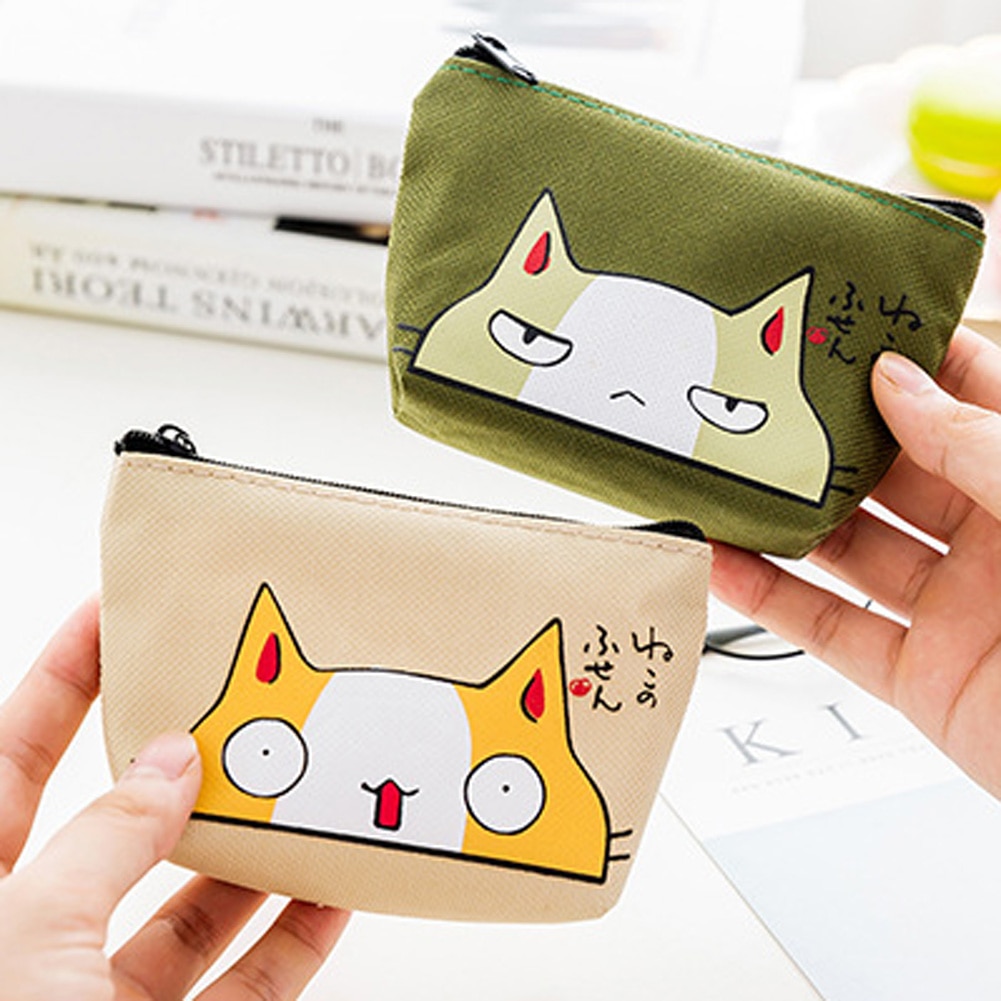 Katze Münze Geldbörsen Frauen Geldbörsen Kleine Nette Karikatur Ebene Karte Halfter Schlüssel Tasche Geld Taschen Für Mädchen Damen Geldbörse freundlicher freundlicher