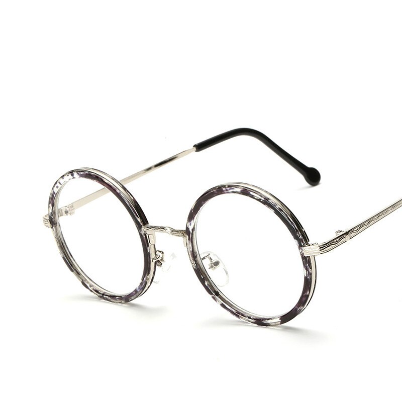 Women Round Reading Glasses Metal Frame Glasses Plain Mirror Male Female Reading Glass