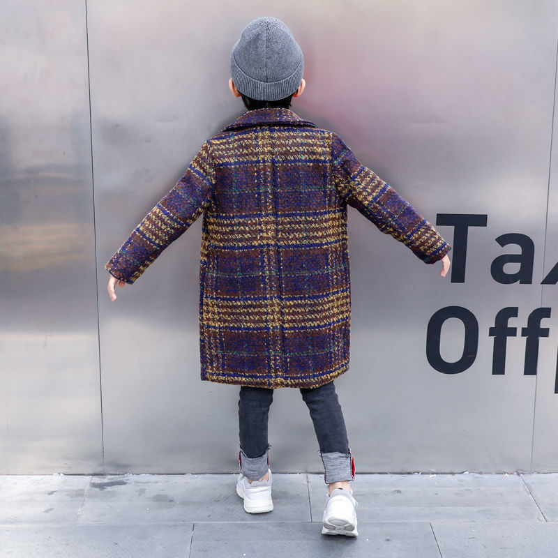 Chicos coreanos abrigo de invierno ropa de niños estilo Inglaterra gruesa ropa de niños de de lana Chaquetas niños abrigos 001