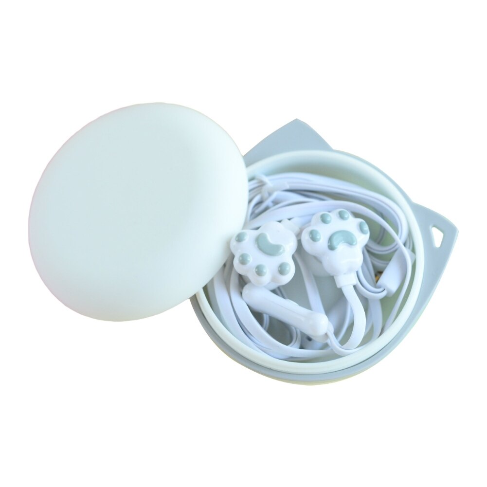 Cute Cat Claw Earphones 3.5mm Stereo in-ear Earbuds with Microphone for iPhone Samsung Xiaomi Girls Kids Child Student: White