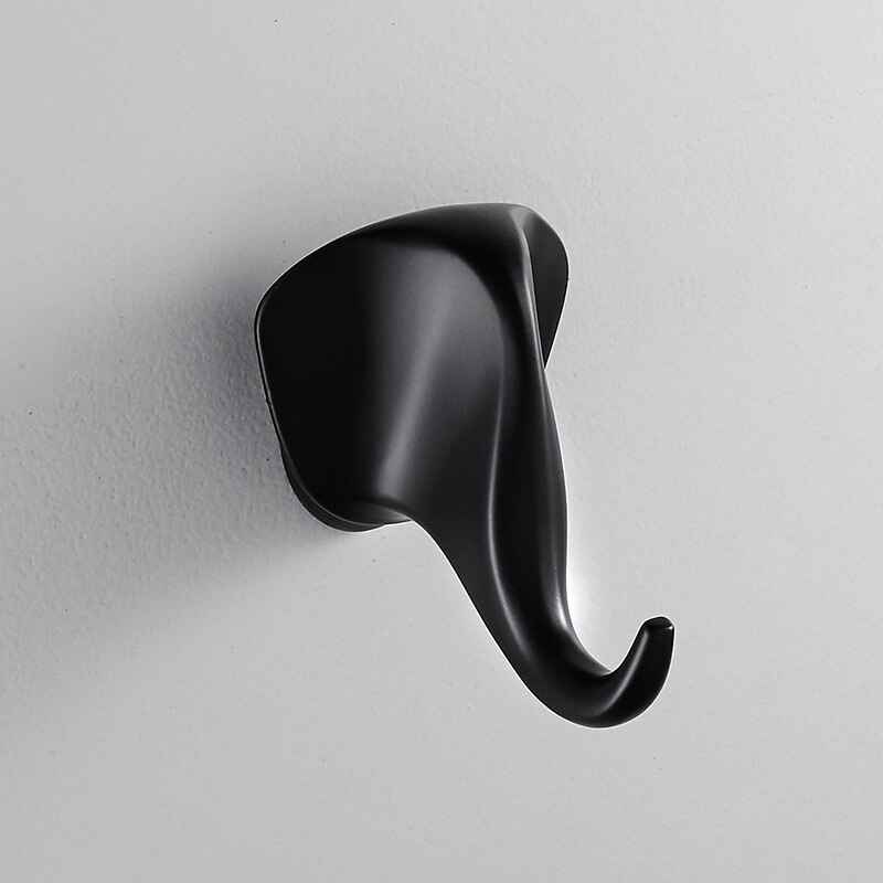 Hertenkop enkele kledinghaak dierenhaak wanddecoratie kapstok huisdecoratie eenvoudig hert paard olifant: Zwarte olifant