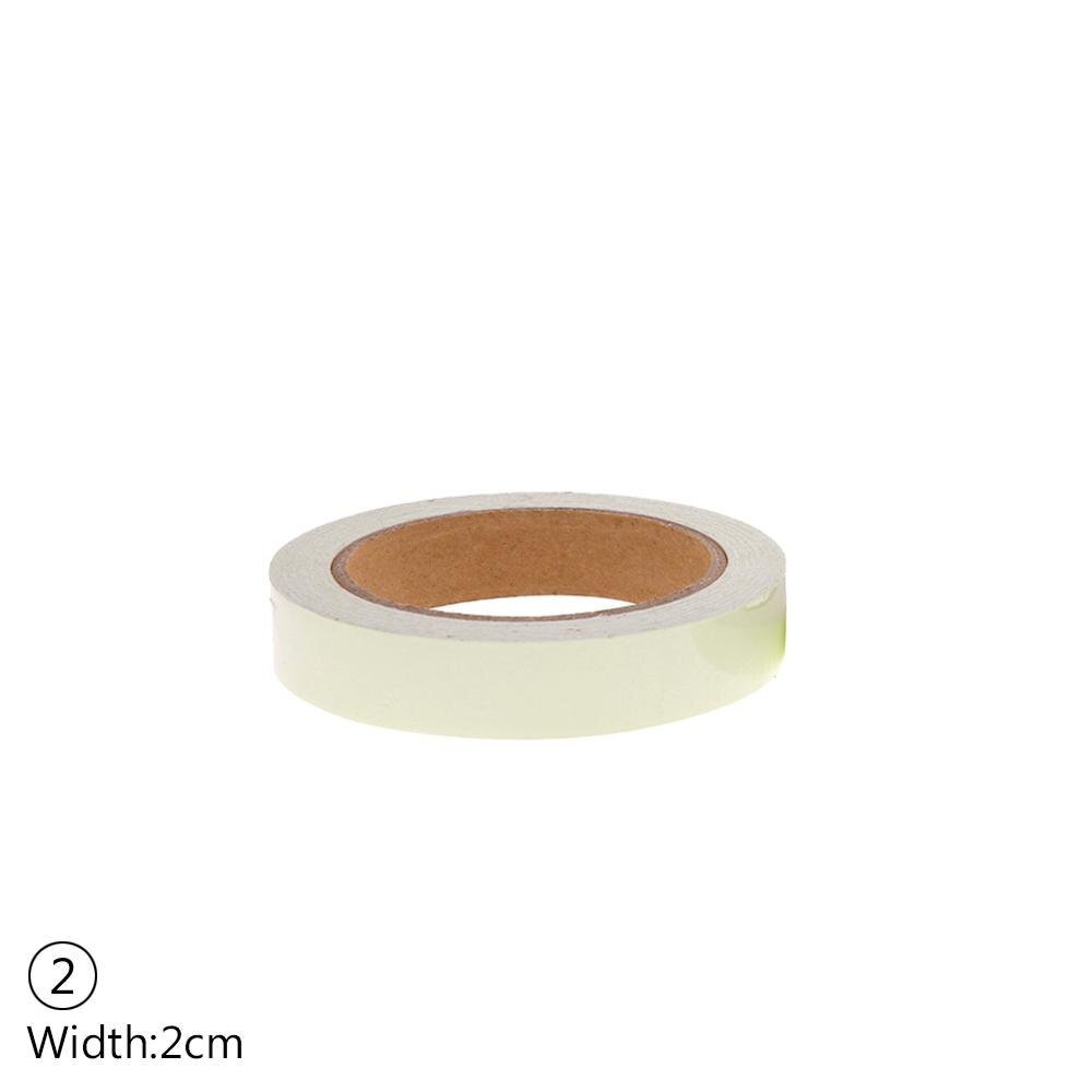 Cinta adhesiva fluorescente para decoración del hogar, cinta luminosa de seguridad que brilla en la oscuridad, 10M, 1cm, 2cm: 2CM 10M