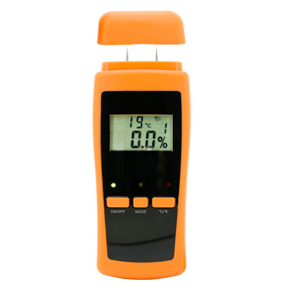 Højpræcision digital elektrisk fugtmåler træ træ planke luftfugtighed fugtindhold tester måler med 11mm sonde  vc2ga