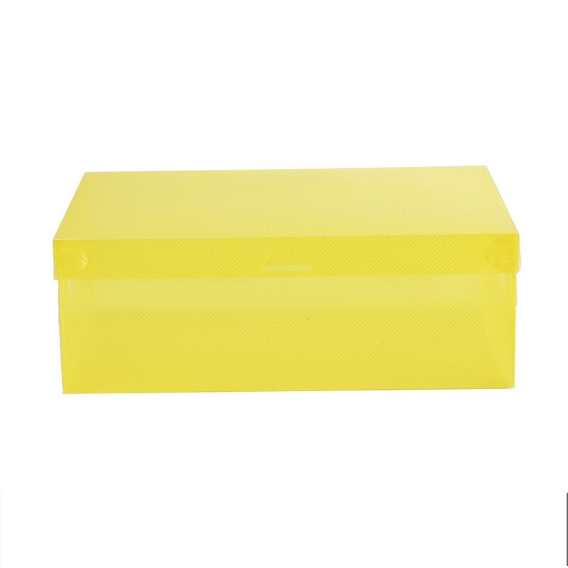 Transparante plastic schoenendoos, opvouwbare schoenendoos, organizer, badkamer, balkon, diverse opbergruimte, huis, benodigdheden: Geel
