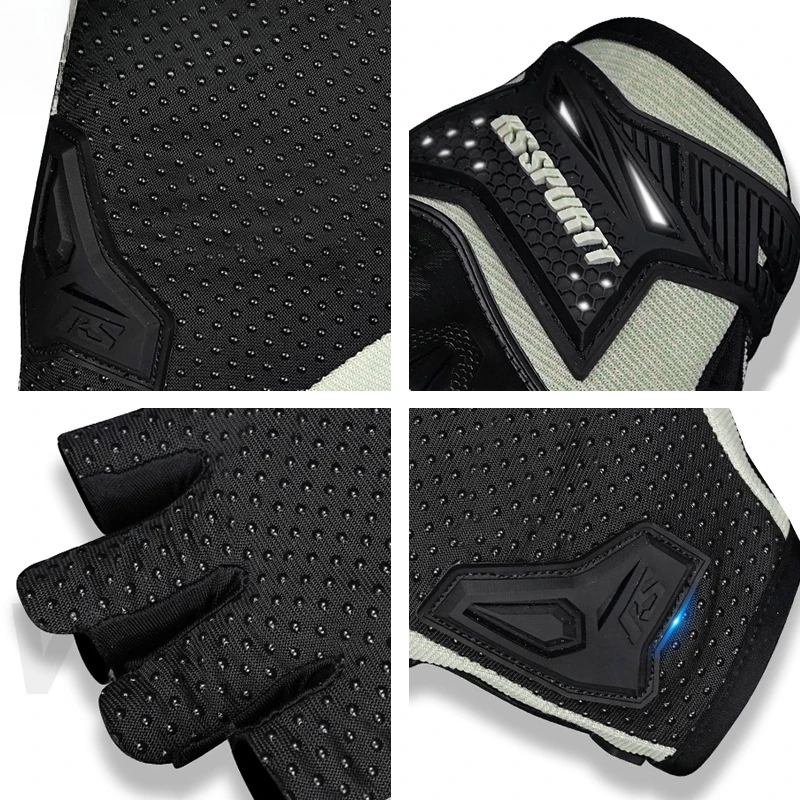 Guantes protectores de ciclismo transpirables, guantes de motocicleta para hombres y mujeres, guantes de verano con protección absorbente de golpes de medio dedo