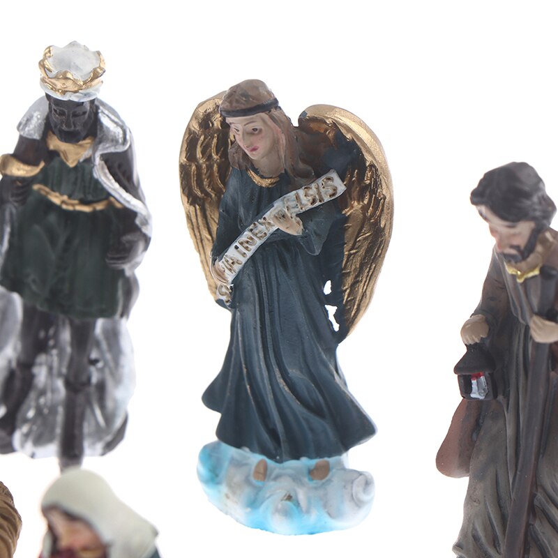 Wood Nativity Manger Scene Ornament - Christmas Decor For Home, Office, Farmhouse, Brown, 9.84" X 4.33" X 9.84"
