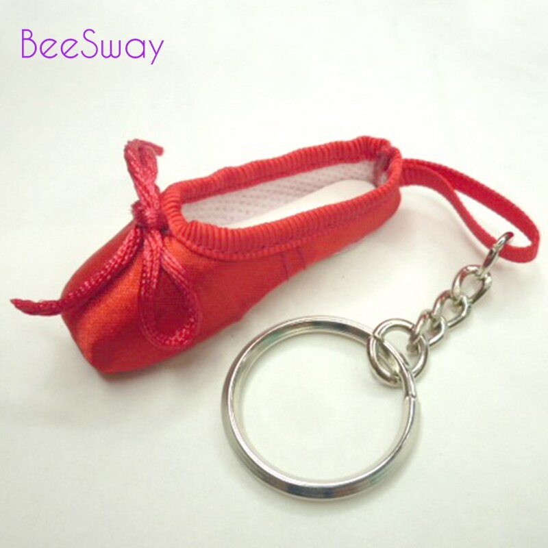 Mini danser satin ballet nøglering lilla ballet tå nøglering ballet sko nøglering dans lille værktøj til piger