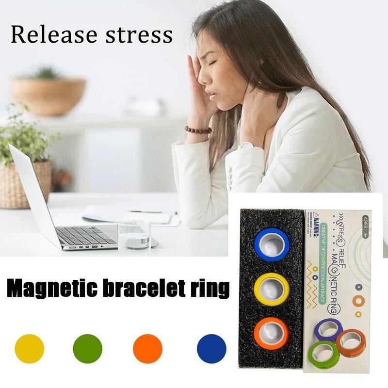 Unzip Het Speelgoed Magnetische Armband Ring Met Blister Verpakking Angst Relief Focus Decompressie Armband Ring Voor Autisme