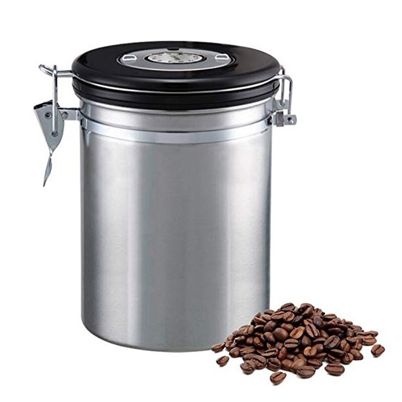 Big Coffee Flour Sugar Stainless Steel Container Dili Kitchen Storage Canister Vacuum Co2 Valve Airtight Coffee Container S