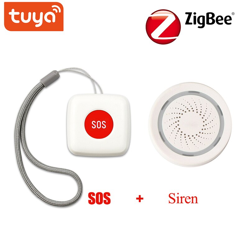 Tuya zigbee trådløs fjernbetjening sos knap alarm alarm nødhjælp alarm ældre og børn arbejder med zigbee gateway: Sos sirene