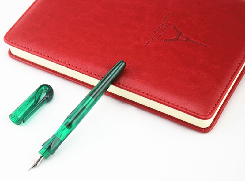 JINHAO-pluma estilográfica de metal swan de , pluma transparente de tinta de 0,5mm, papelería, suministros escolares de oficina, para nuevos estudiantes: transparent green