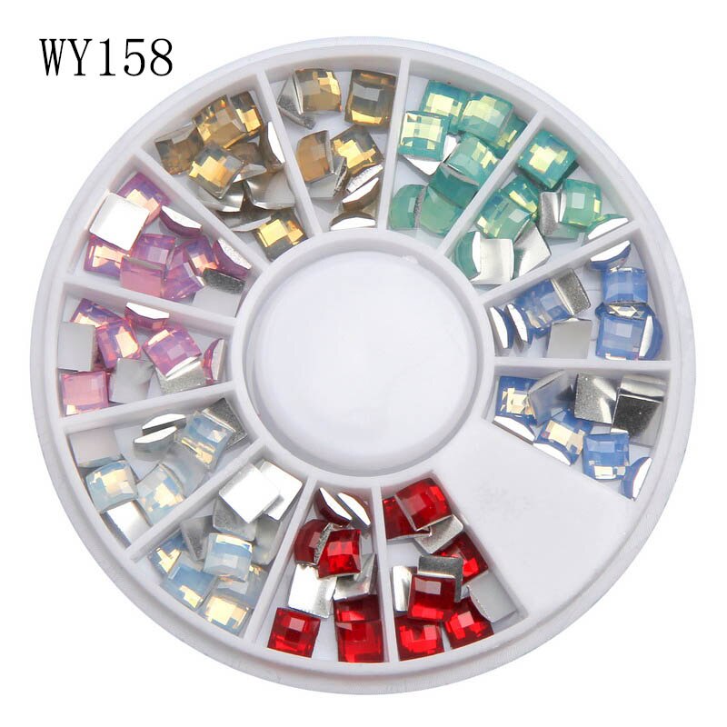 Elessical 6 kleuren paardenogen opaal strass manicure sieraden nagelbedels 3d diy manicure nagelkunst decoraties in wiel