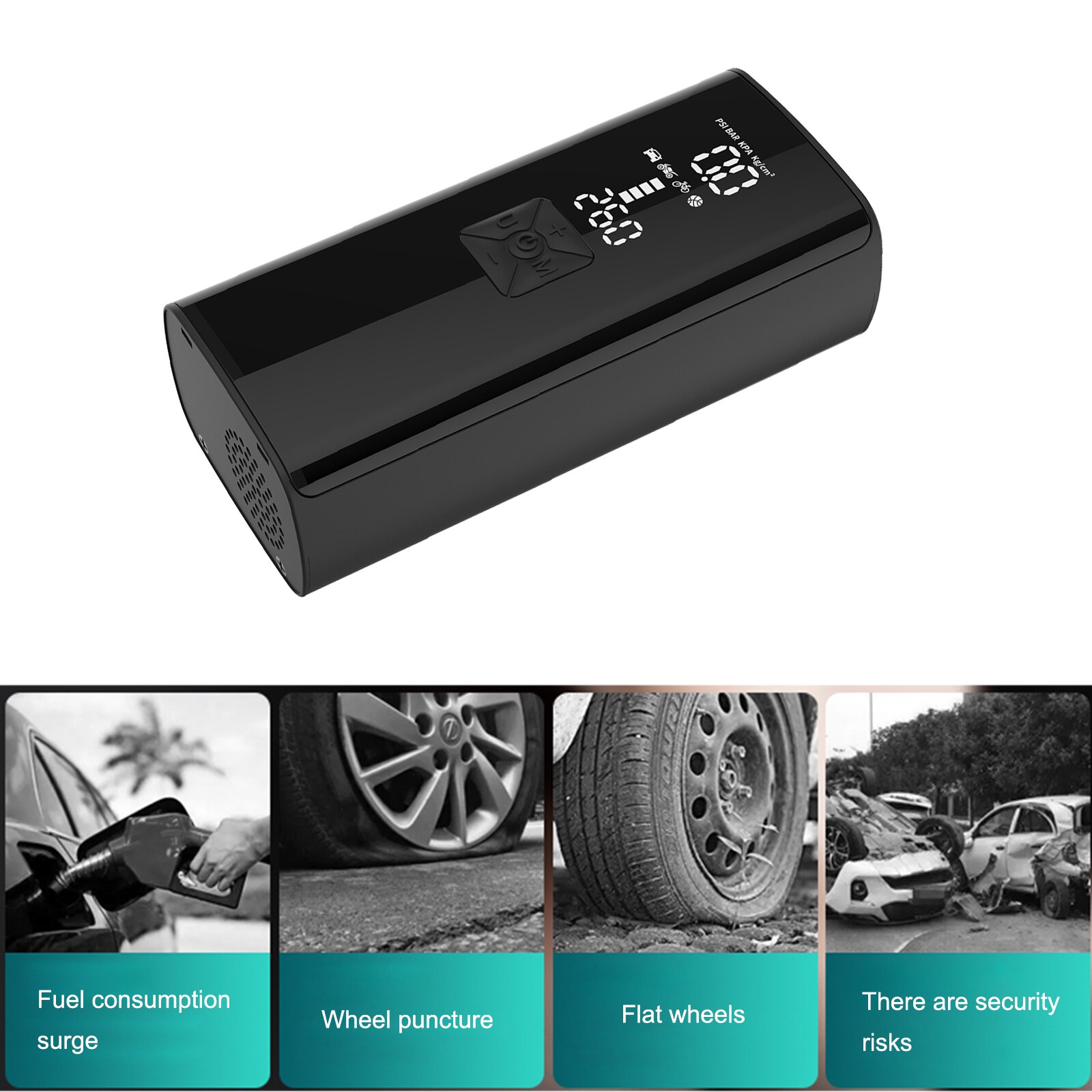 Mini Car Air Compressor Smart Digital Wireless Inflatable Pump Car Tire Inflator Bike LED Motorcycle Bicycle Boat Air Pump