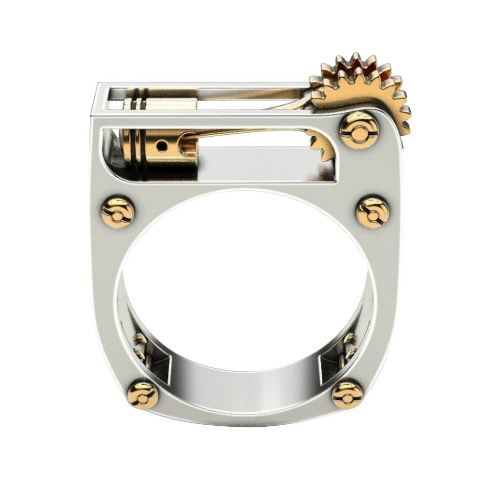 Mechanische Ring Carving Handwerk Motorrad Einzylinder Motor Ring Größe 6-10 ringe für frauen ring männer bague femme