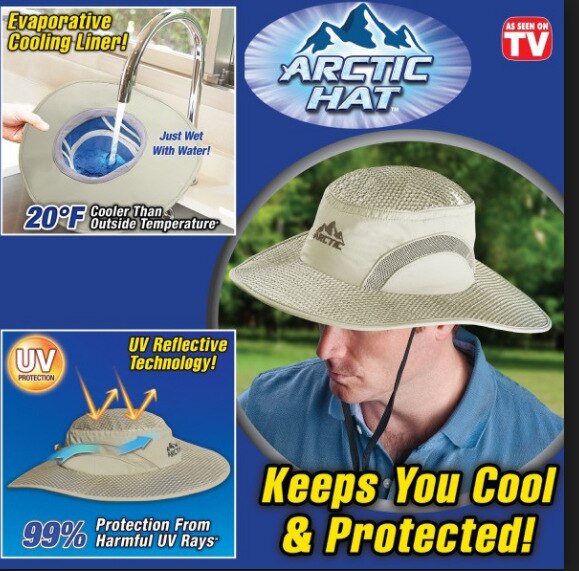 Arctic Cap Cooling Ice Cap Sunscreen Hydro Cooling Bucket Hat Arctic Hat with UV Protection Keeps you Cool