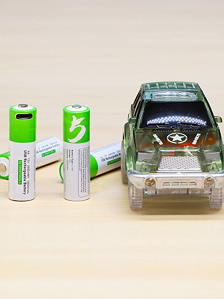 Piles AA 1.5V USB type-c, 2 pièces, charge rapide, pile au Lithium n ° 5, avec câble de chargement USB type-c