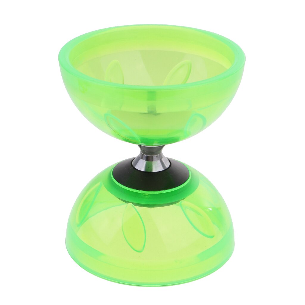 Triple Diabolo Lagers Met Stokken Touw Set Kids Fun Rubber Speelgoed: green 13cm