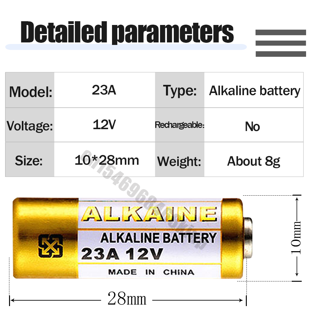 2 Stuks 12V Alkaline Batterij A23 23A 23GA A23S E23A EL12 MN21 MS21 V23GA L1028 GP23A LRV08 Voor Deurbel speelgoed Afstandsbediening Droge Cel