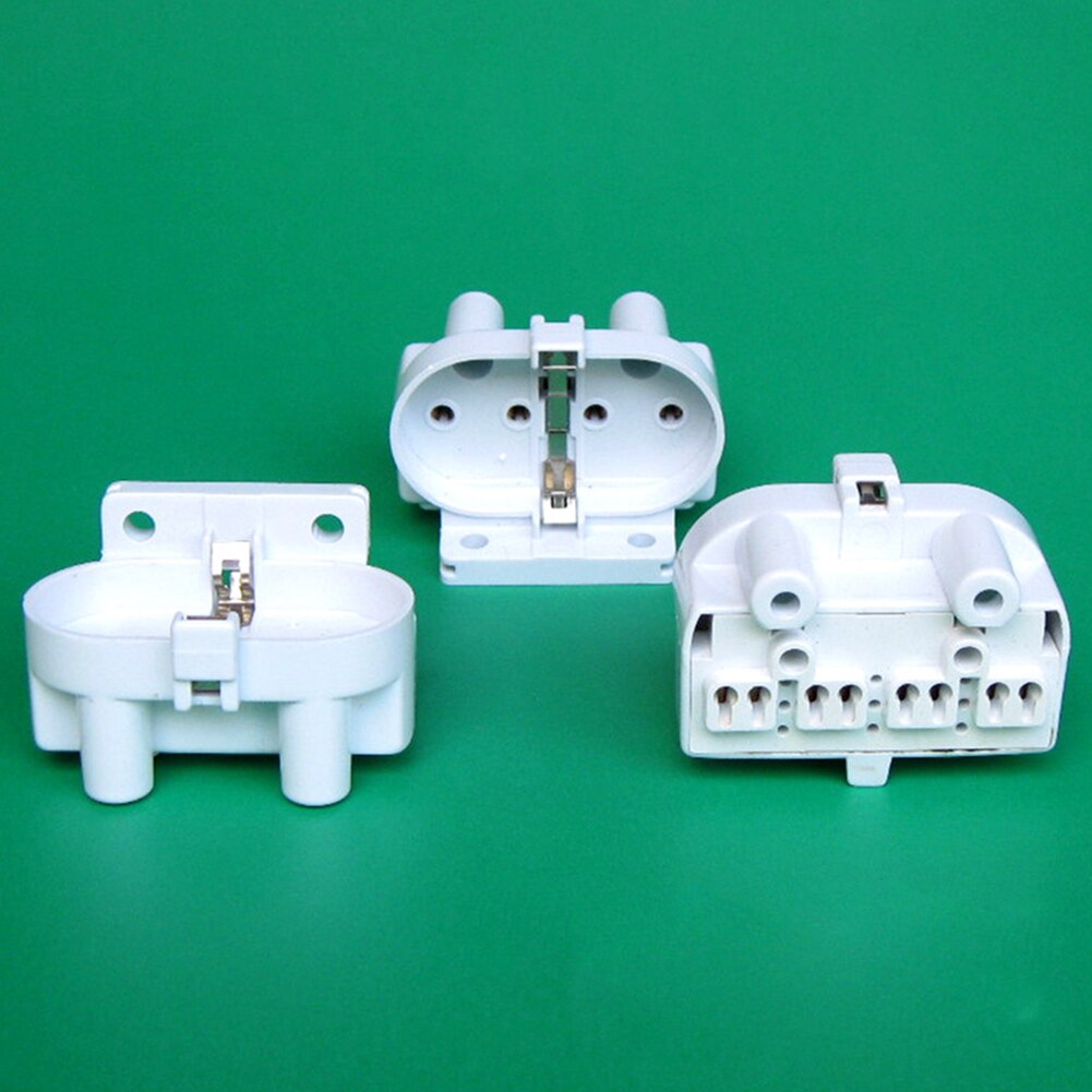 Soporte de luz adaptador de enchufe duradero 2G11 Base de lámpara de tubo hogar 2 A conector de fácil instalación 4 pines 250 V blanco
