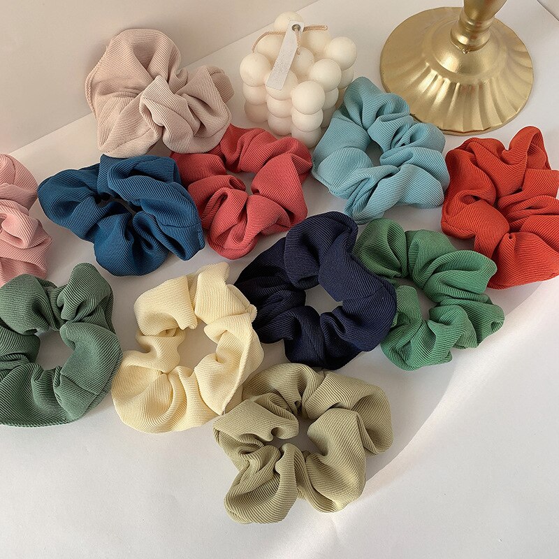 Gomas elásticas para el pelo para mujer, cintas de goma de Color liso para Coleta, lazos coreanos para el pelo, accesorios para el cabello