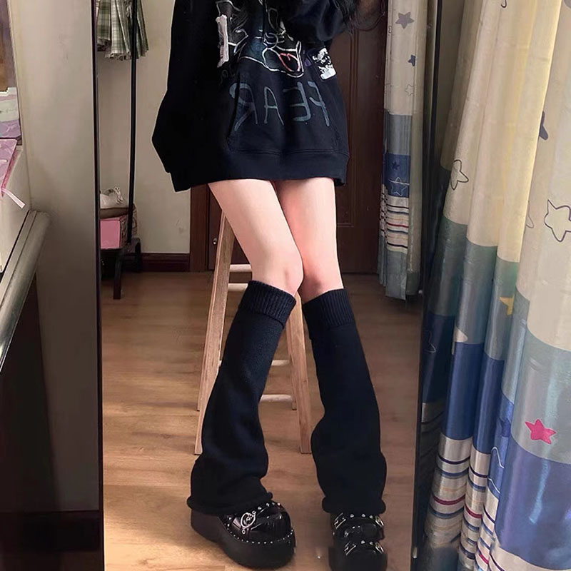 rozaduras piernas calcetines largos lana Lindo leg warmers Calcetines de punto Lolita para mujer, calentador de piernas de chica dulce, Bola de lana, cubierta de pie de punto, Cosplay, otoño, invierno,