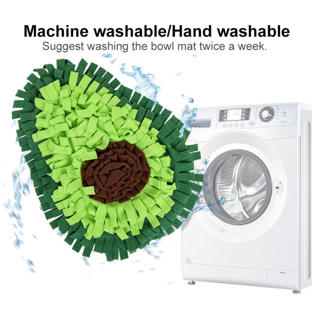 Washable Pet Snuffle Mat Slow Feeding Dog Food Dispensing Mat Pet Nosework Training Mat Avocado Shaped Dog Supplies