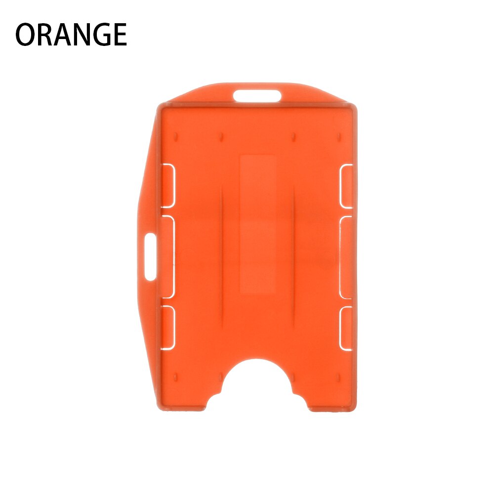 Kaarthouder, draagbaar, praktisch, duurzaam, multifunctioneel, harde plastic badgehouder, beschermhoes, dubbelzijdige kaarthouders: Oranje