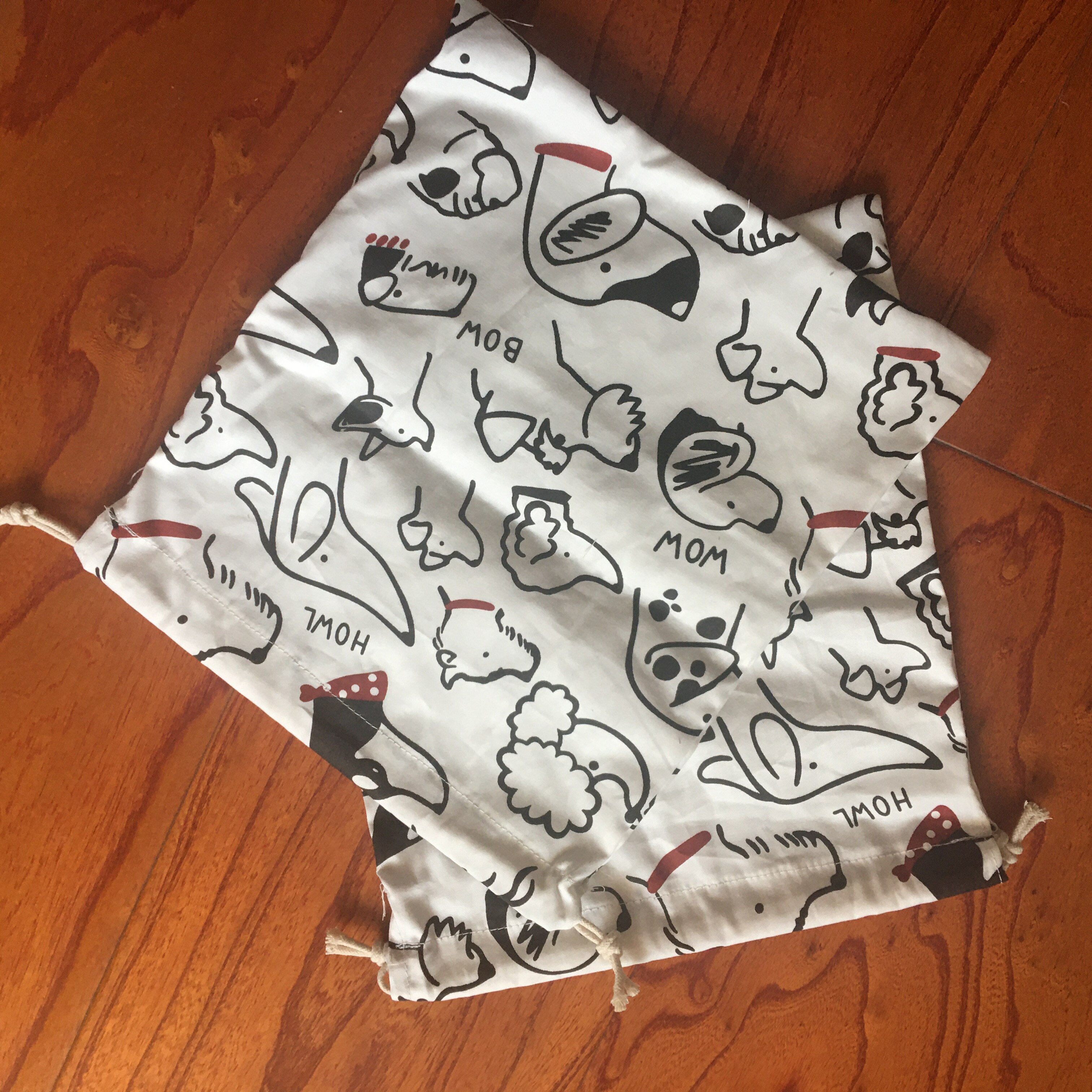 1Pc Katoen Trekkoord Eco Pouch Milti-Purpose Georganiseerd Bag Party Bag Drawring Hond Hoofd YL0924c Yi