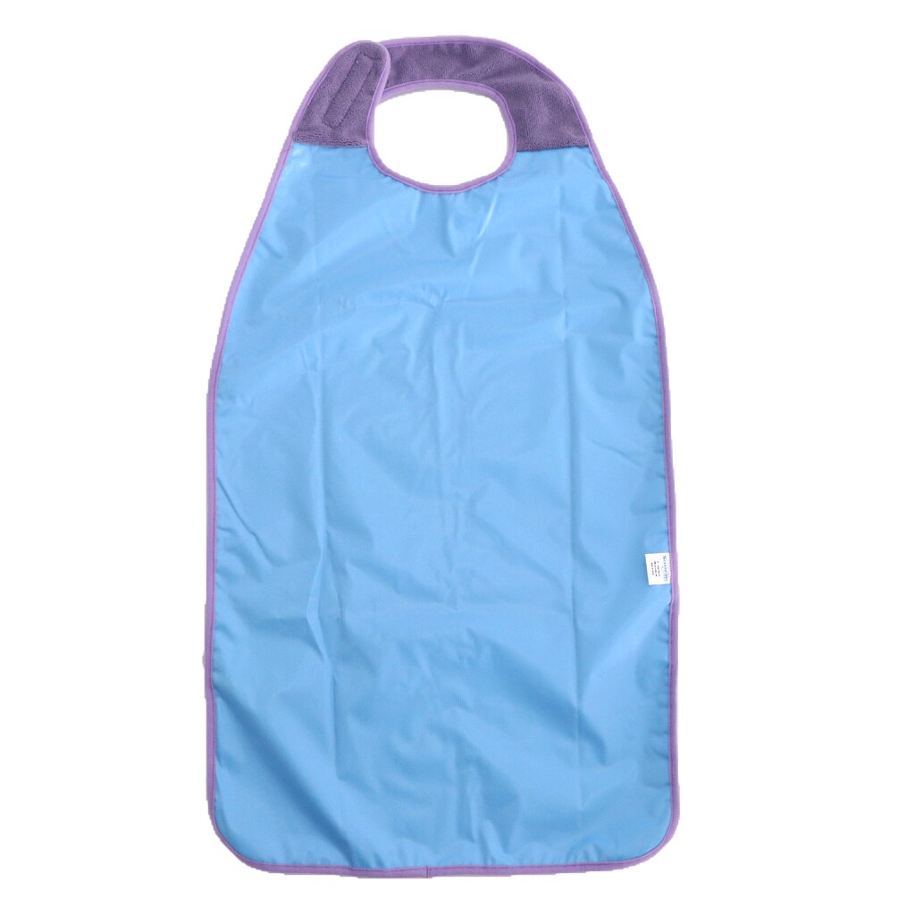 2 kpl aikuisten ruokalappu pestävä uudelleen käytettävä vedenpitävä vaatesuoja sinisen ja violetin syömiseen 18 '' x34 ''