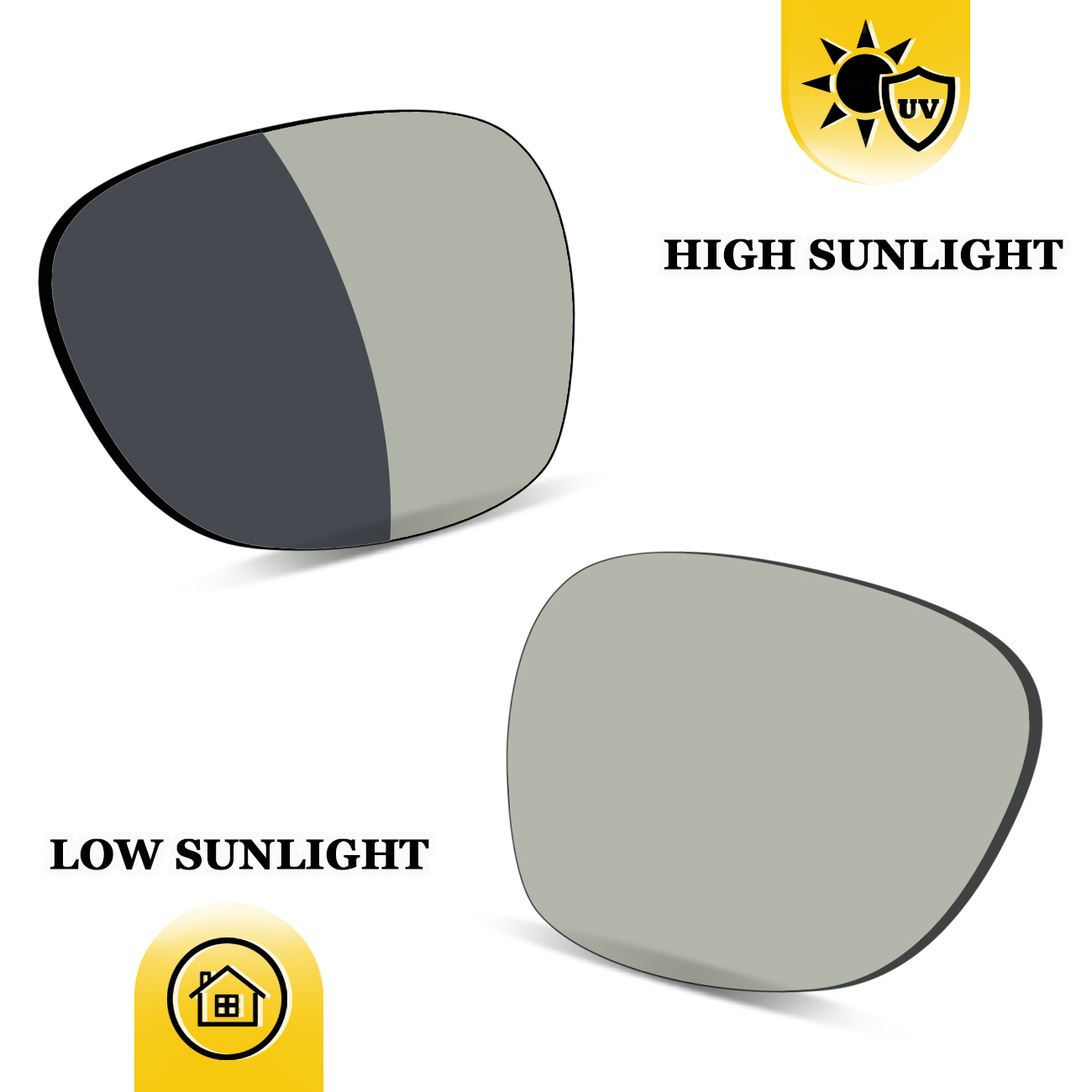 Fotochromatische premium vervangingslenzen voor meta wayfarer (gen 1) rw4006 ( gen 2) rw4012 50mm ai-brillen – niet-gepolariseerd): Khaki