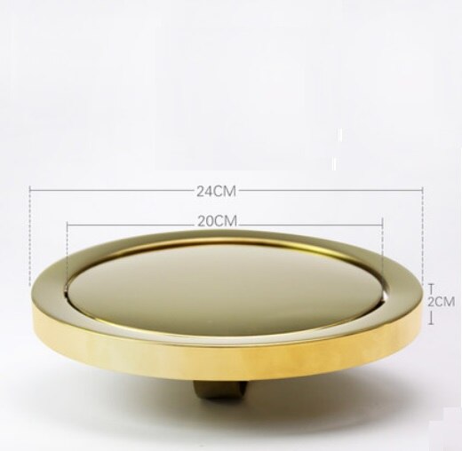 Edelstahl Bündig Einbau Gebaut-in Gleichgewicht Schaukel Klappe Deckel Abdeckung Papierkorb Mülleimer Küche Zähler Nach Oben: 24CM Gold oben