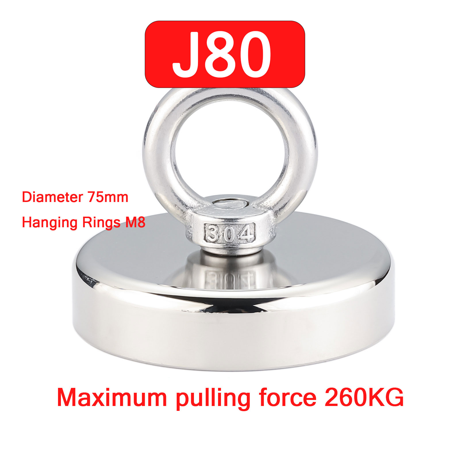 Super Strong Neodymium Fishing Magnets, POT Magnet with Countersunk Hole Eyebolt for Retrieving in River and Magnetic Fishing: Burgundy