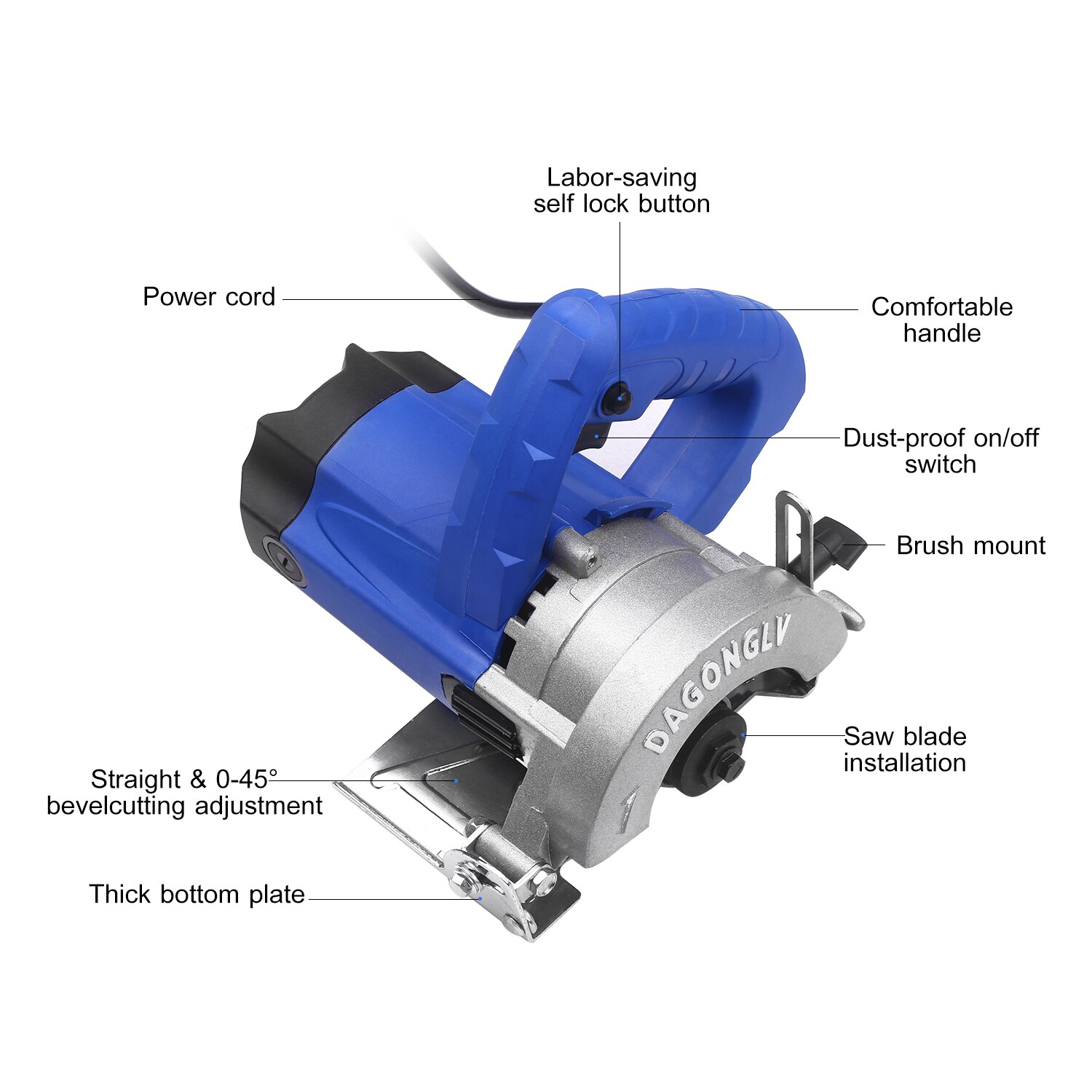 Multi-functional Cutter Machine 1800W Electric Circular Saw Max Cutting Depth 30mm 13000RPM for Ceramic Stone Tile Wood Cutting