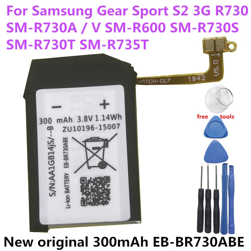 Originele EB-BR730ABE 300Mah Batterij Voor Samsung Gear Sport S2 3G R730 SM-R730A / V SM-R600 SM-R730S SM-R730T SM-R735T