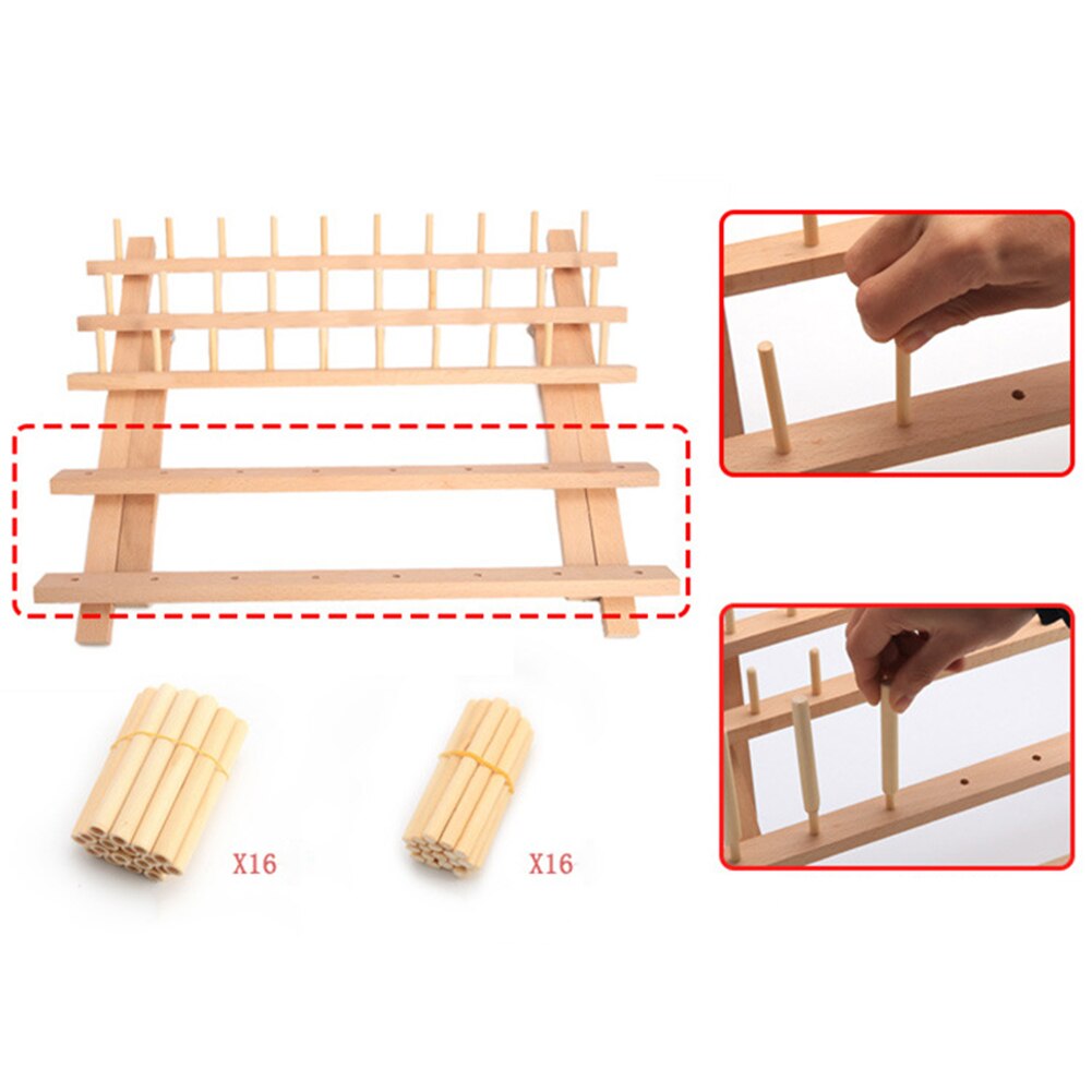 Soporte para hilo de coser, organizador de madera, soporte para hilos plegable, organizador de pared, soporte para costura