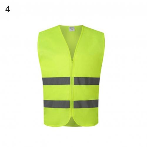 Jacket Reflective Vest High Visibility Night Shiny Warning Safety Coat for Traffic Work Cycling Team Uniform: 4 / XL