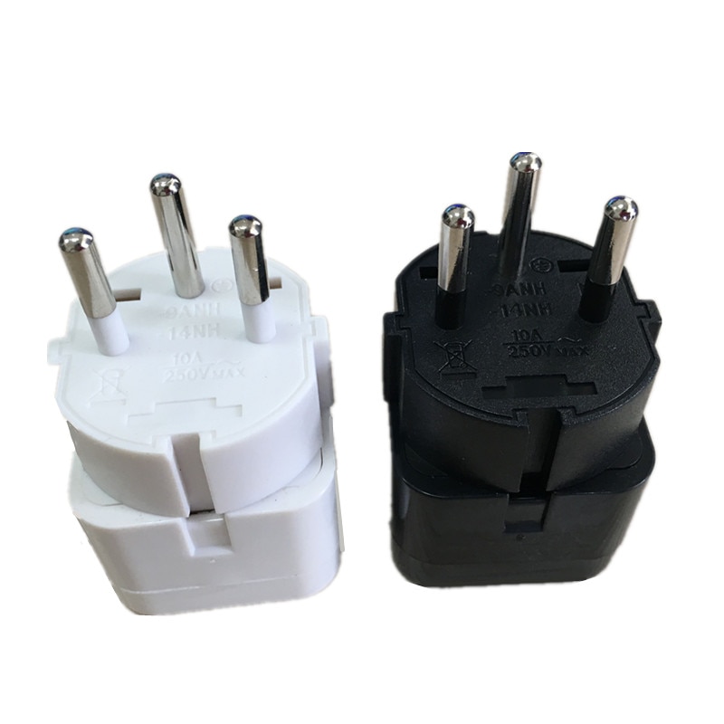 Universele Zwart Koper 10A 250V Eu Ons Uk Au Japan Zwitserse Duitsland Frankrijk Naar Israël Egypte Pakistan Adapter Plug type H