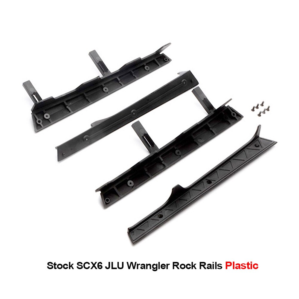 2 Stuks Cnc Aluminium Rock Sliders Rails Pedaal Kant Stap Boord Voor 1/6 Rc Crawler Auto Axiale SCX6 Jeep Jlu wrangler 4WD Upgrade Onderdelen