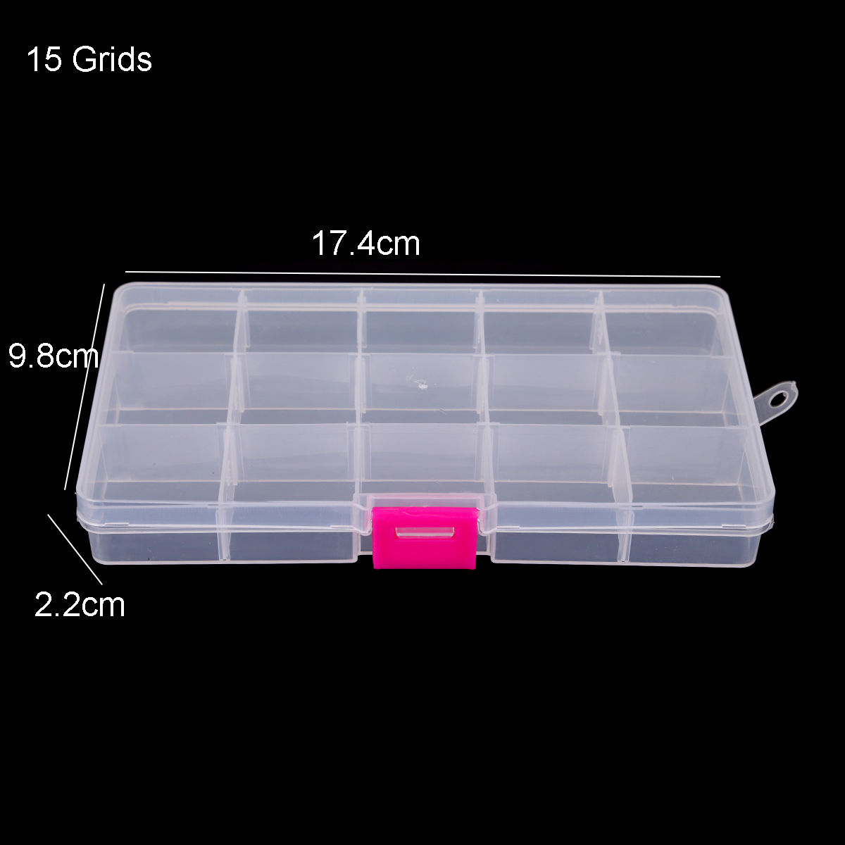 Caja de almacenamiento de plástico de 6-24 compartimentos, organizador, contenedor de joyería con divisores para cuentas, manualidades, suministros de joyería de costura: Verde