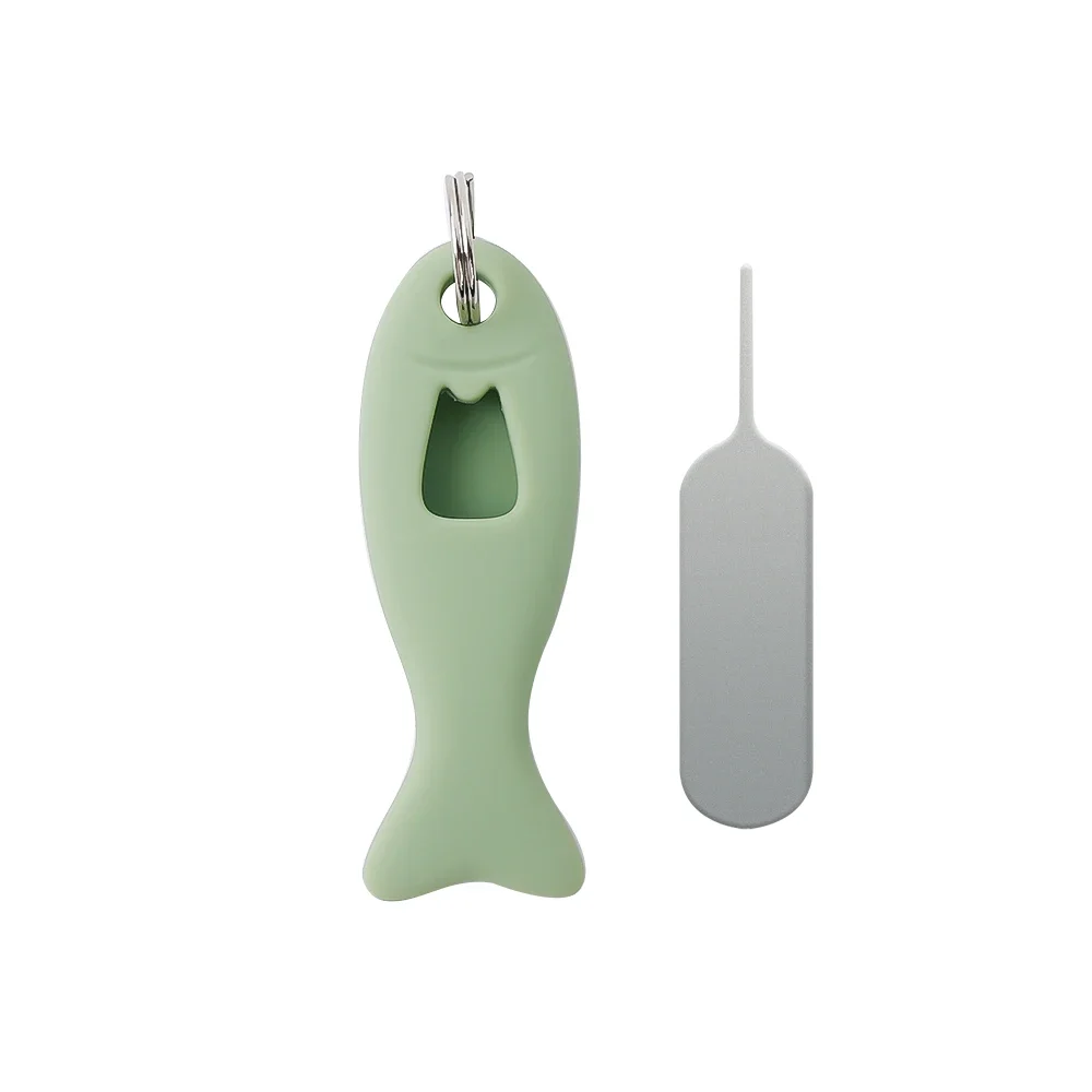 SIM Card Removal Tool Card Tray Pin Eject with Silicone Case Key Pendant Universal Mobile Phone SIM Card Needle Opener Ejector: WHITE