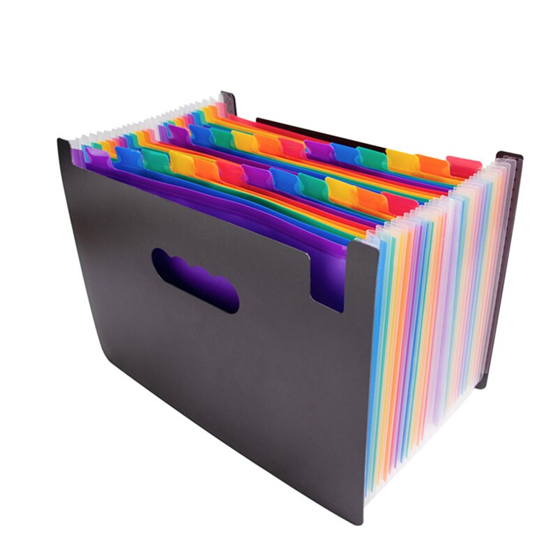 24 Pockets Multicolored Expanding Files Folder Portable A4 Expandable Accordion File Organizer with High Capacity Plas: Default Title