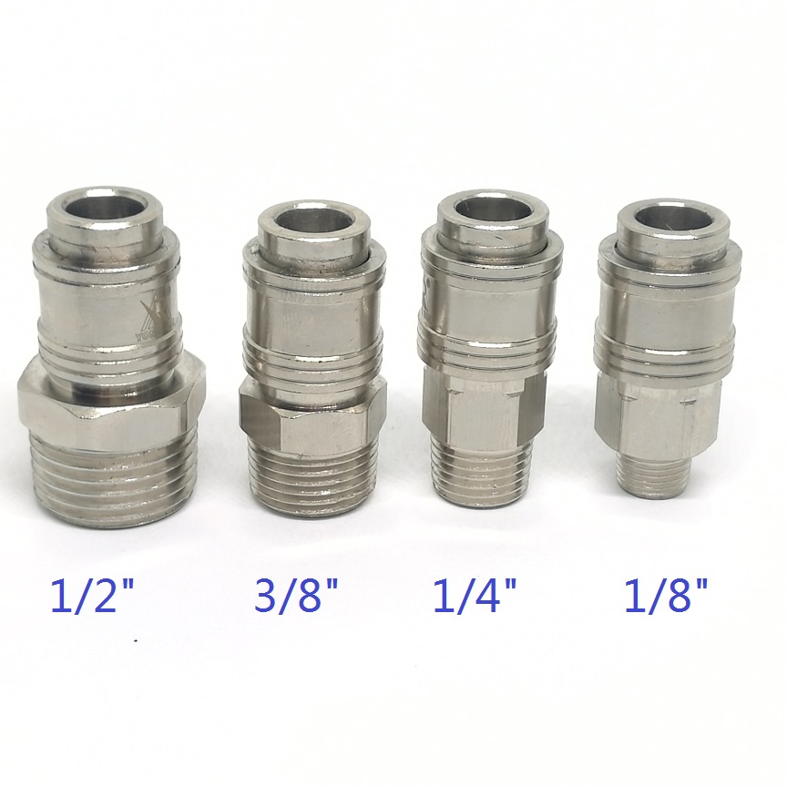 Adattatore Rapido Maschio Per Aria Compressa 3/8'' - Raccordo A Sgancio Rapido OP30M (D)