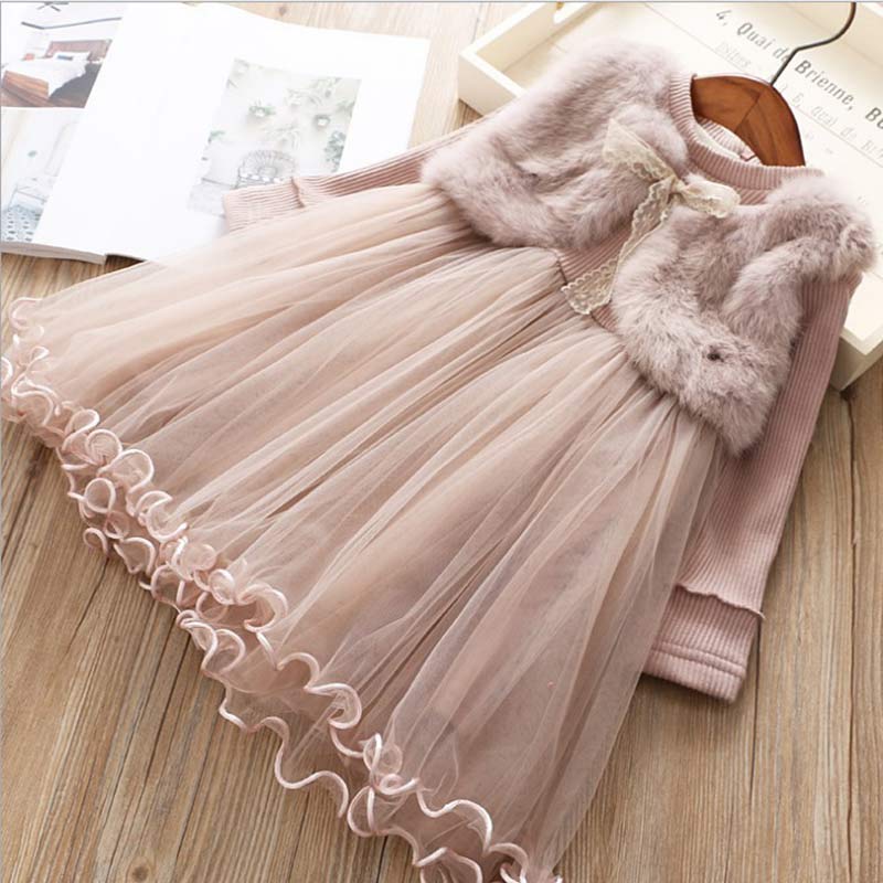 A-line Ruffle Dress NARPLO Toddler Girls' Long Sleeve Dress  Ruffle Detail  Fall/Winter Party Dress For Birthdays, Holidays Ruffle Winter Dress Toddler