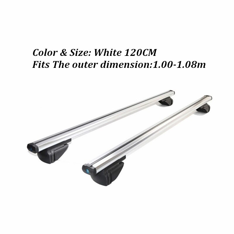 ALWAYSME 2PCS 120 Or 135CM Universal Fits Car With Original Roof Rack SUV Roof Rack Crossbars For Kayak Cargoline Snowboarding: 2PCS 1.20M White