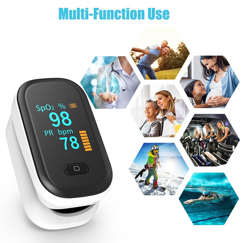 Oxímetro de pulso OLED SpO2 PR oxímetro de saturación de oxígeno en sangre, monitores para el cuidado de la salud, medidor de ritmo cardíaco