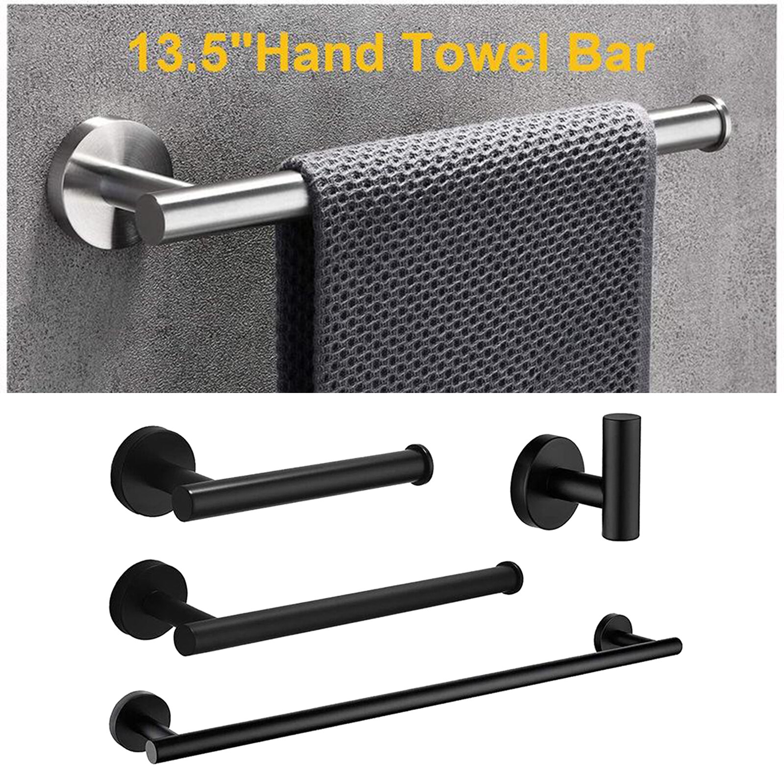 Badezimmer-Hardware-Set 10205 | Inkl. Handtuchring, Toilettenpapierhalter & Bademantelhaken Für Die Komplette Badausstattung