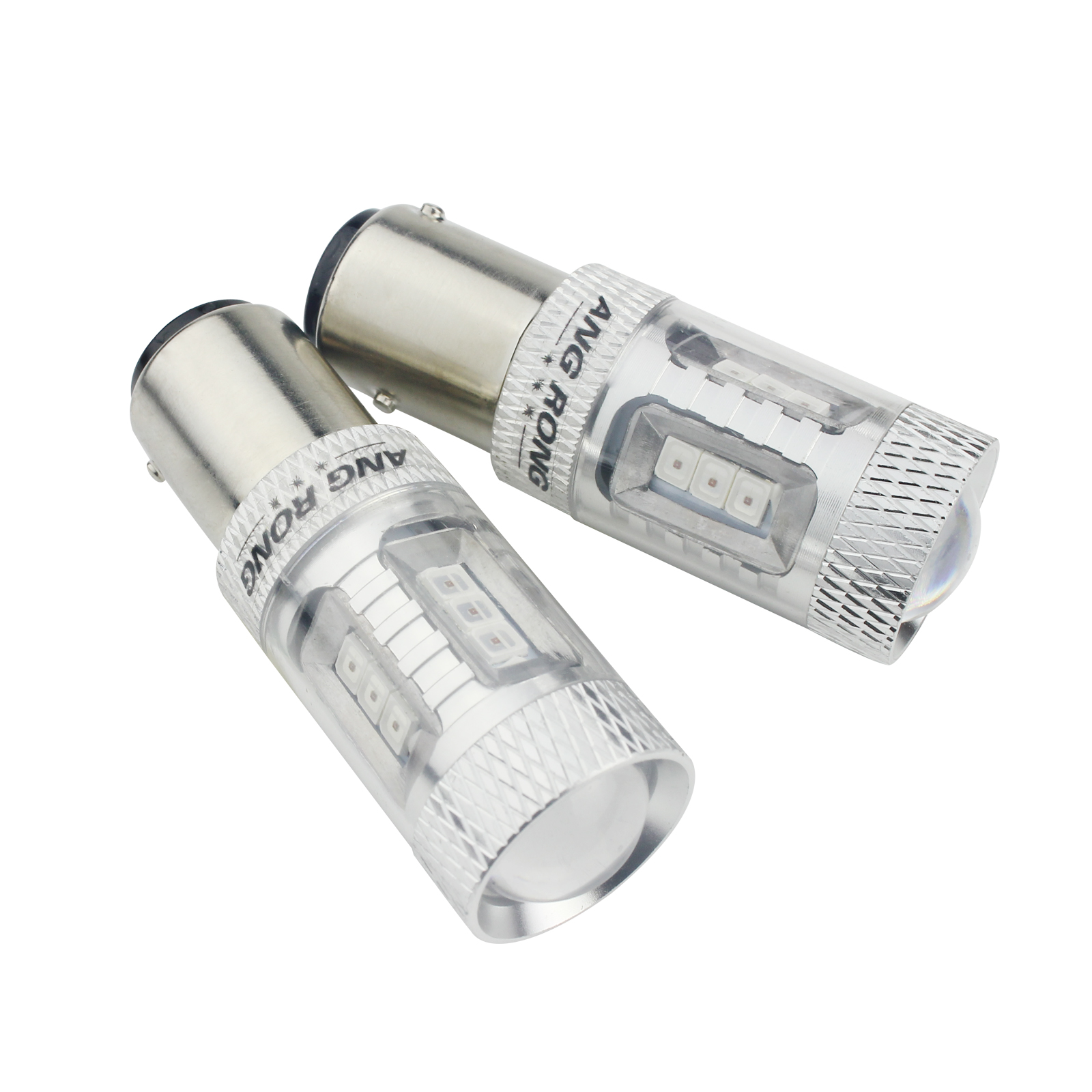 ANGRONG 2x 566 P21/4W 1122 BAZ15d 15W LED ampoules de feu stop arrière d'arrêt latéral rouge